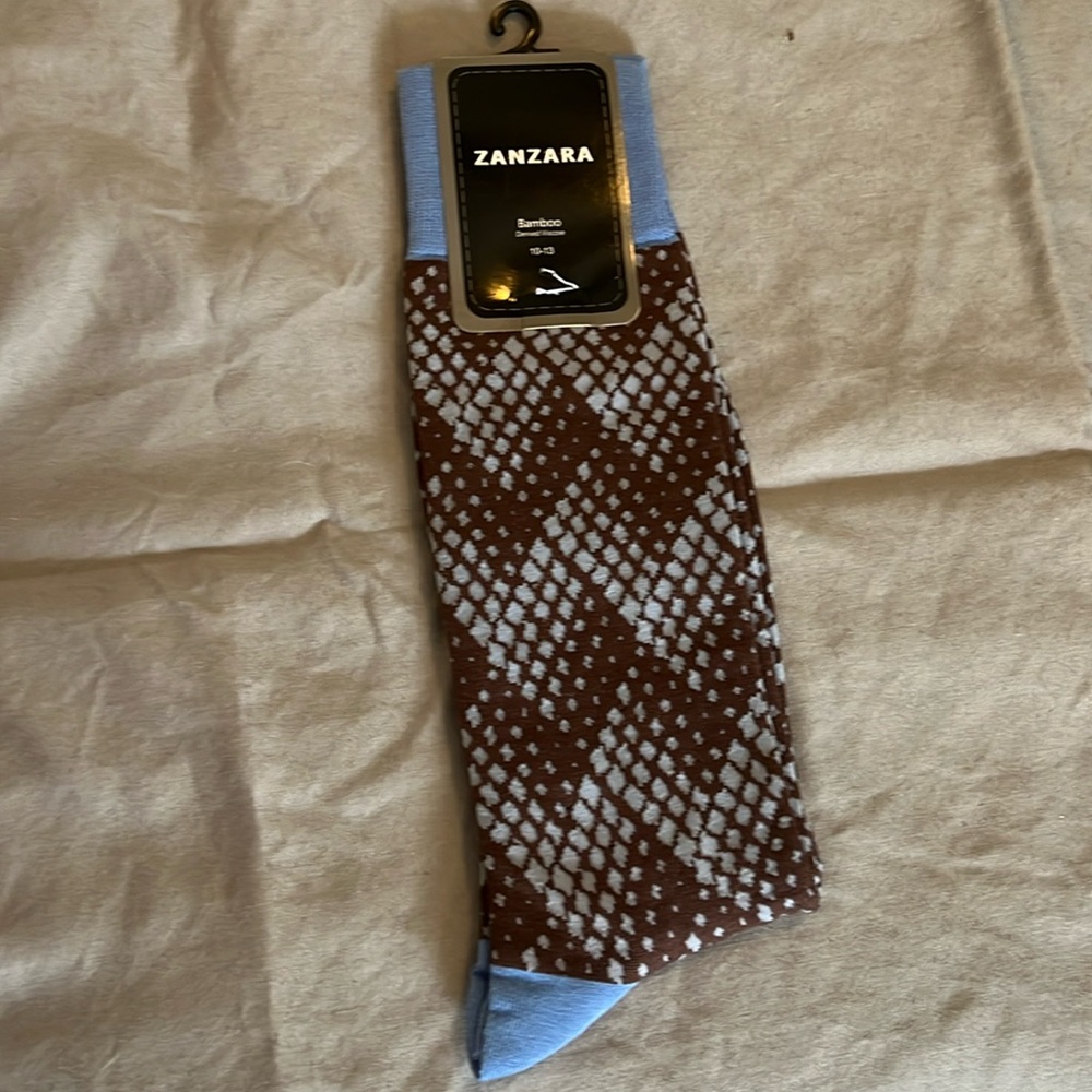 Zanzara Bamboo Socks - Brown/Blue
